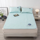 GobekUsa Cooling Latex Bed Mat Set - Thick Summer Quilted Matress Pad & Pillowcases