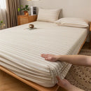 GobekUsa Coarse Cloth Prue Cotton Queen Fitted Sheet Set with Pillowcases