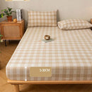 GobekUsa Coarse Cloth Prue Cotton Queen Fitted Sheet Set with Pillowcases