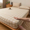 GobekUsa Coarse Cloth Prue Cotton Queen Fitted Sheet Set with Pillowcases