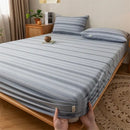 GobekUsa Coarse Cloth Prue Cotton Queen Fitted Sheet Set with Pillowcases
