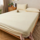GobekUsa Coarse Cloth Prue Cotton Queen Fitted Sheet Set with Pillowcases