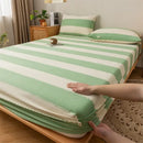 GobekUsa Coarse Cloth Prue Cotton Queen Fitted Sheet Set with Pillowcases