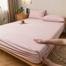 GobekUsa Coarse Cloth Prue Cotton Queen Fitted Sheet Set with Pillowcases