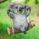 GobekUsa Cartoon Koala Panda Swinging Garden Sculpture Decoration