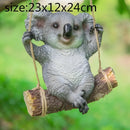 GobekUsa Cartoon Koala Panda Swinging Garden Sculpture Decoration