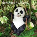 GobekUsa Cartoon Koala Panda Swinging Garden Sculpture Decoration