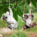 GobekUsa Cartoon Koala Panda Swinging Garden Sculpture Decoration