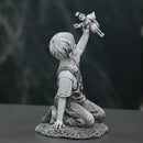 Gray resin super nurse angel boy statue living room decor by Decorbites