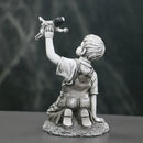 Gray resin super nurse angel boy statue living room decor by Decorbites