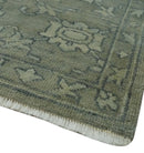 Gray, Silver and Charcoal Hand Knotted antique look Traditional Oushak 8x10 wool area Rug