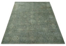 Gray, Silver and Charcoal Hand Knotted antique look Traditional Oushak 8x10 wool area Rug