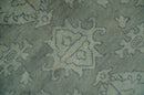 Gray, Silver and Charcoal Hand Knotted antique look Traditional Oushak 8x10 wool area Rug