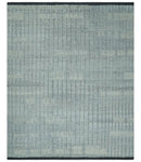 Gray, Silver and Ivory Traditional Hand Knotted 8x10 Wool Area Rug by The Rug Decor