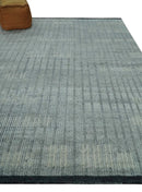 Gray, Silver and Ivory Traditional Hand Knotted 8x10 Wool Area Rug by The Rug Decor