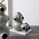 GobekUsa Abstract Planet Hollow Pipe Ceramic Ornament Figurine - Home Decor Accessory