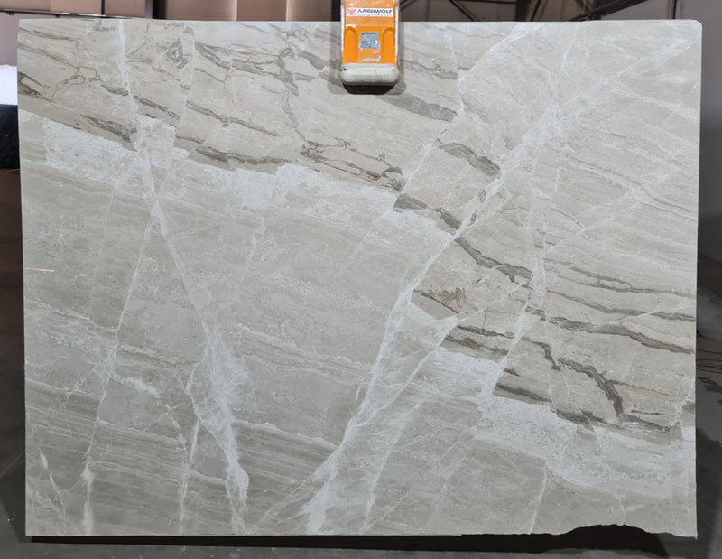 Gray String Bookmatching Polished Marble Slab