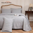 GobekUsa Egyptian Cotton Quilt Set, Reversible Bedspread, Luxe Coverlet, 3Pcs
