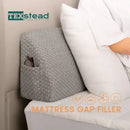 GobekUsa Bed Wedge Pillow Memory Foam Mattress Gap Filler with 2 Large Side Pockets