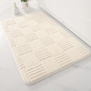 Gray textured striped floor mat bathroom non slip carpet by Decorbites