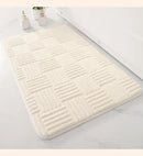 Gray textured striped floor mat bathroom non slip carpet by Decorbites