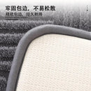 Gray textured striped floor mat bathroom non slip carpet by Decorbites