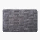 Gray textured striped floor mat bathroom non slip carpet by Decorbites