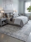 Soft Gray Handmade Bamboo Silk Low Pile Transitional Area Rug 8x10