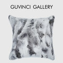 GobekUsa Gray Faux Rex Rabbit Fur Decorative Cushion Coverluxury Throw Pillow