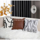 GobekUsa Gray Faux Rex Rabbit Fur Decorative Cushion Coverluxury Throw Pillow