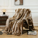 GobekUsa Fuzzy Faux Fur Blanket - Cozy & Soft Reversible Throw for Sofa and Bed