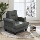 Mid-century Modern Accent Armchair Tufted Linen Club Chair by LJGDeals