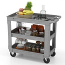 3-Tier Utility Cart with 550 LBS Max Load and Adjustable Middle Shelf-Gray by LJGDeals