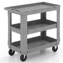 3-Tier Utility Cart with 550 LBS Max Load and Adjustable Middle Shelf-Gray by LJGDeals
