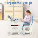 Kids Drawing Table and Chair Set with Watercolor Pens and Blackboard Eraser by LJGDeals