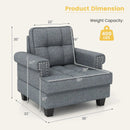 Mid-century Modern Accent Armchair Tufted Linen Club Chair by LJGDeals