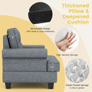 Mid-century Modern Accent Armchair Tufted Linen Club Chair by LJGDeals