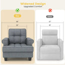 Mid-century Modern Accent Armchair Tufted Linen Club Chair by LJGDeals