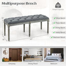 French Vintage Entryway Bench 47 Inch Upholstered Dining Bench by LJGDeals