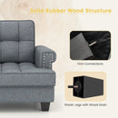Mid-century Modern Accent Armchair Tufted Linen Club Chair by LJGDeals