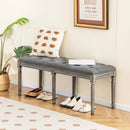 French Vintage Entryway Bench 47 Inch Upholstered Dining Bench by LJGDeals