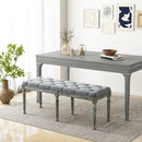 French Vintage Entryway Bench 47 Inch Upholstered Dining Bench by DirectDeals