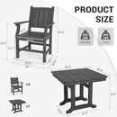 Corex HDPE Square Dining Set, 5-Piece