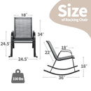 Set of 2 Metal Patio Rocking Chair with Breathable Seat Fabric by LJGDeals
