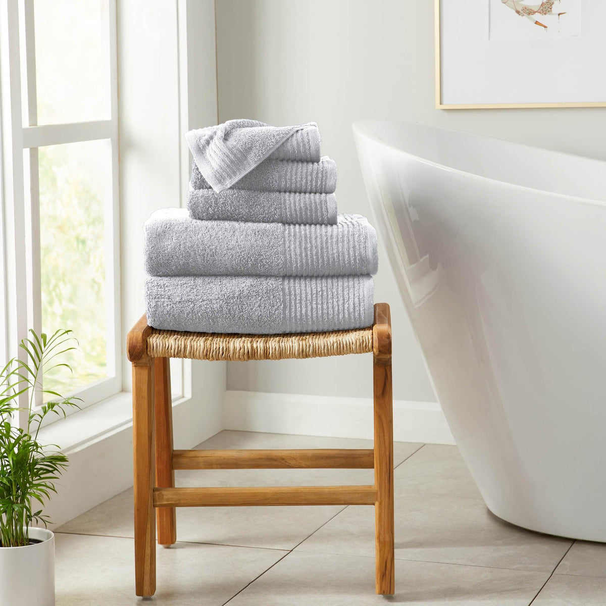 6 Piece Set Cotton Bath Towels - Kasper Collection, photo 13 of 41