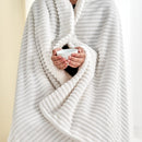 Ribbed Sherpa Throw Blanket - Corduroy Collection by Great Bay Home