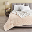 Ribbed Sherpa Throw Blanket - Corduroy Collection by Great Bay Home