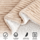 Ribbed Sherpa Throw Blanket - Corduroy Collection by Great Bay Home