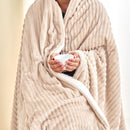 Ribbed Sherpa Throw Blanket - Corduroy Collection by Great Bay Home