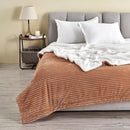 Ribbed Sherpa Throw Blanket - Corduroy Collection by Great Bay Home